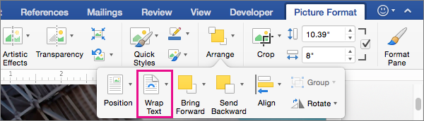 Microsoft Word 2016 Mac Text Wrap